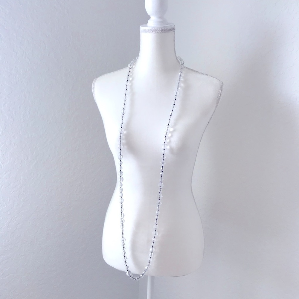 PD Premier Designs long clear beaded necklace